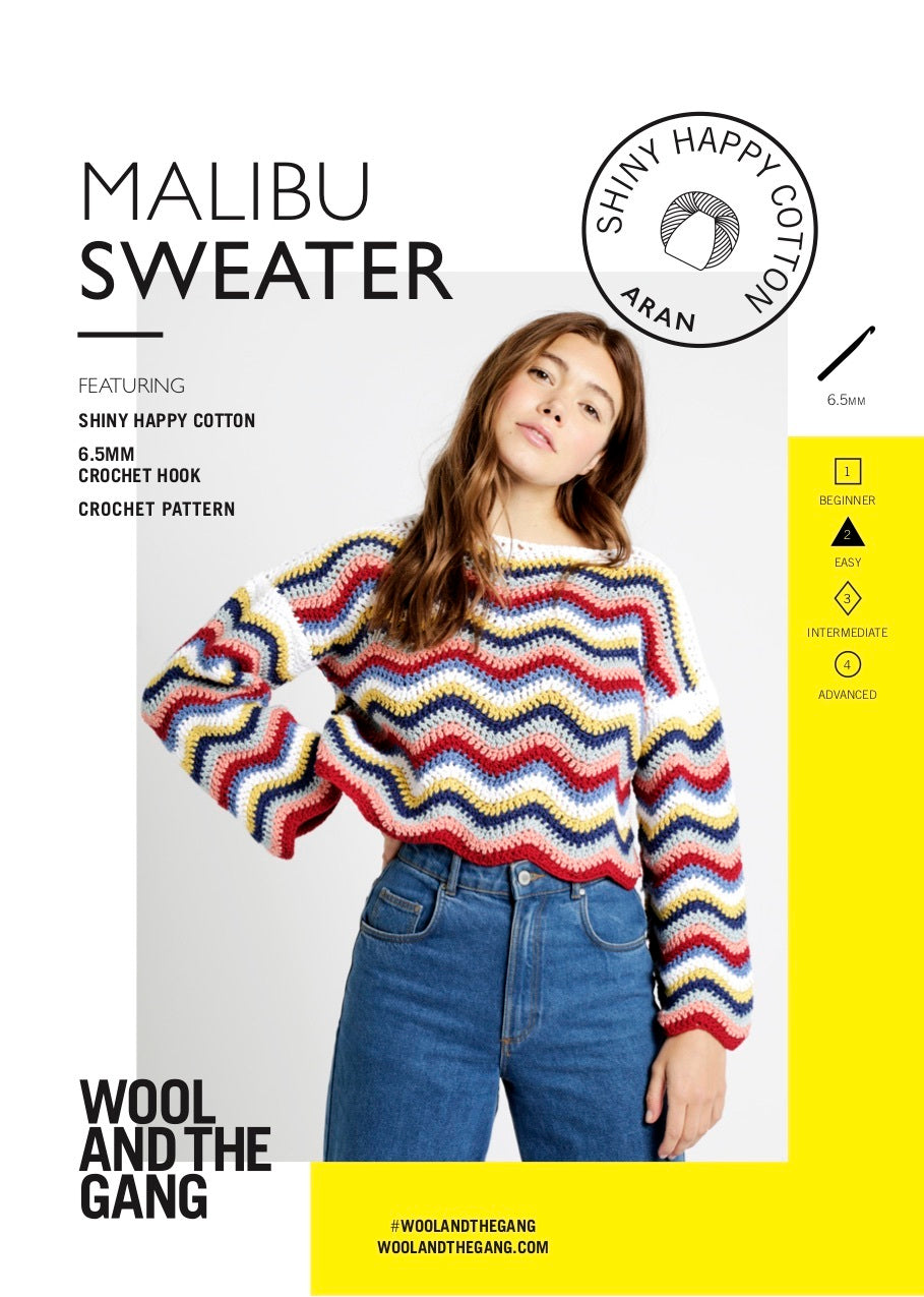 Malibu Sweater in Wool and the Gang Shiny Happy Cotton - Leaflet