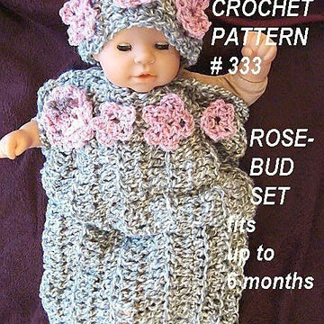 333, ROSE-BUD, COCOON AND HAT SET
