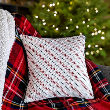 Holly Jolly Candy Cane Pillow