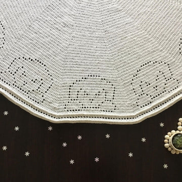 Puppy Dog Round Filet Crochet Blanket N 374