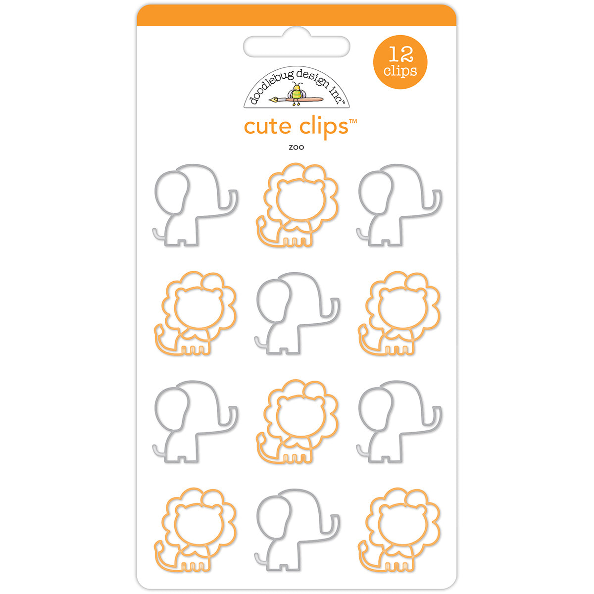 Doodlebug Cute Clips 12/Pkg - At The Zoo