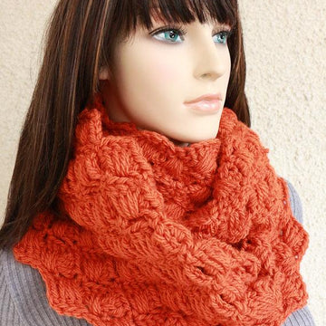 Chunky Infinity Orange Scarf
