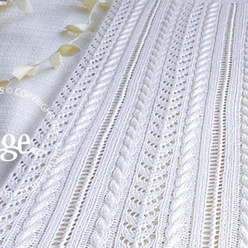 Lace and Cable Baby Blanket - P053