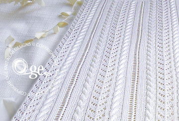 Lace and Cable Baby Blanket - P053