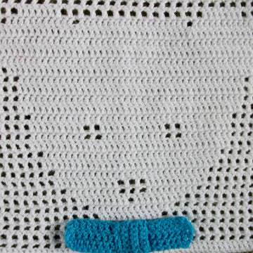 Teddy Face Filet Baby Blanket
