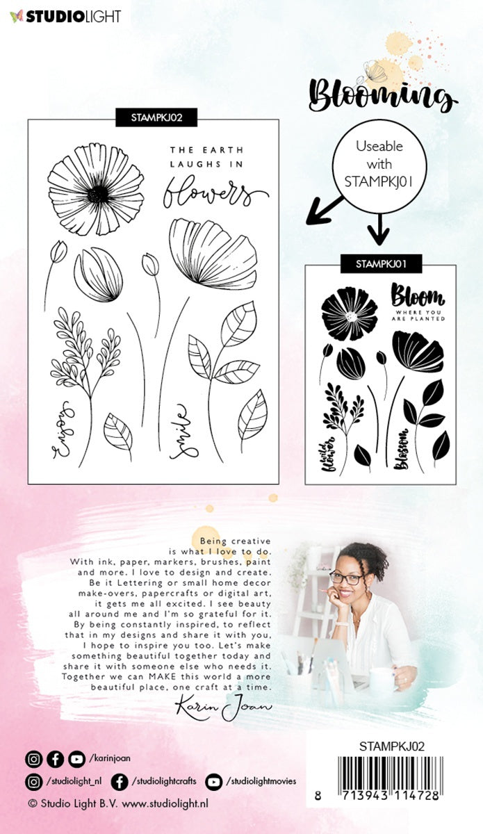 Studio Light Karin Joan Blooming Collection Clear Stamps - NR. 02