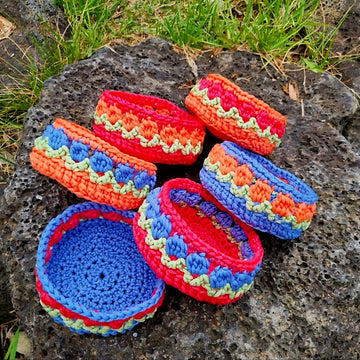 Tulip Stitch Round Basket