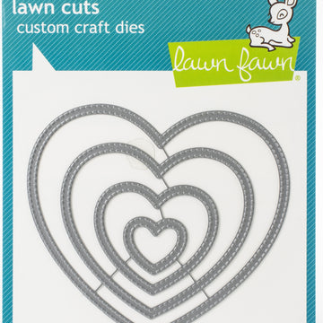 Lawn Fawn Lawn Cuts Custom Craft Die - Just Stitching Hearts
