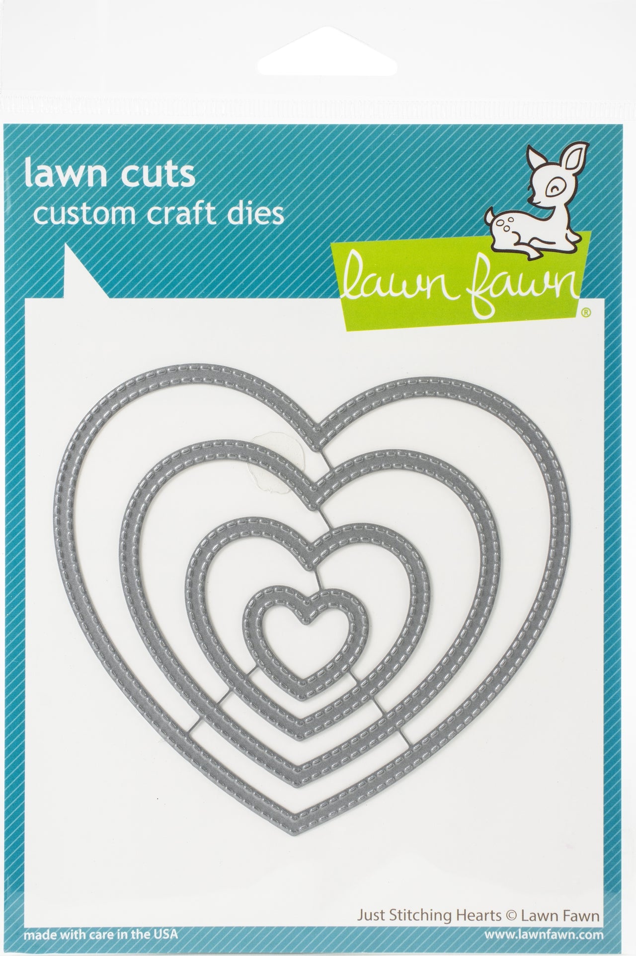 Lawn Fawn Lawn Cuts Custom Craft Die - Just Stitching Hearts