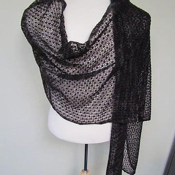 Pebbly Mesh Lace Wrap & Scarf