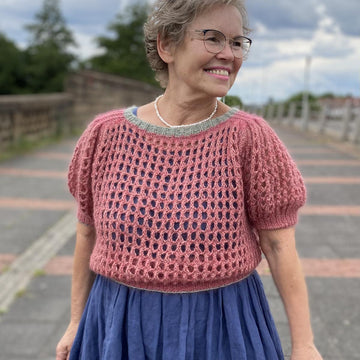 Eyelet Saddle Shoulder Sweater