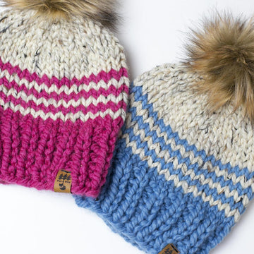 Pinstripe Color Block Chunky Hat Toque Baby Child Women