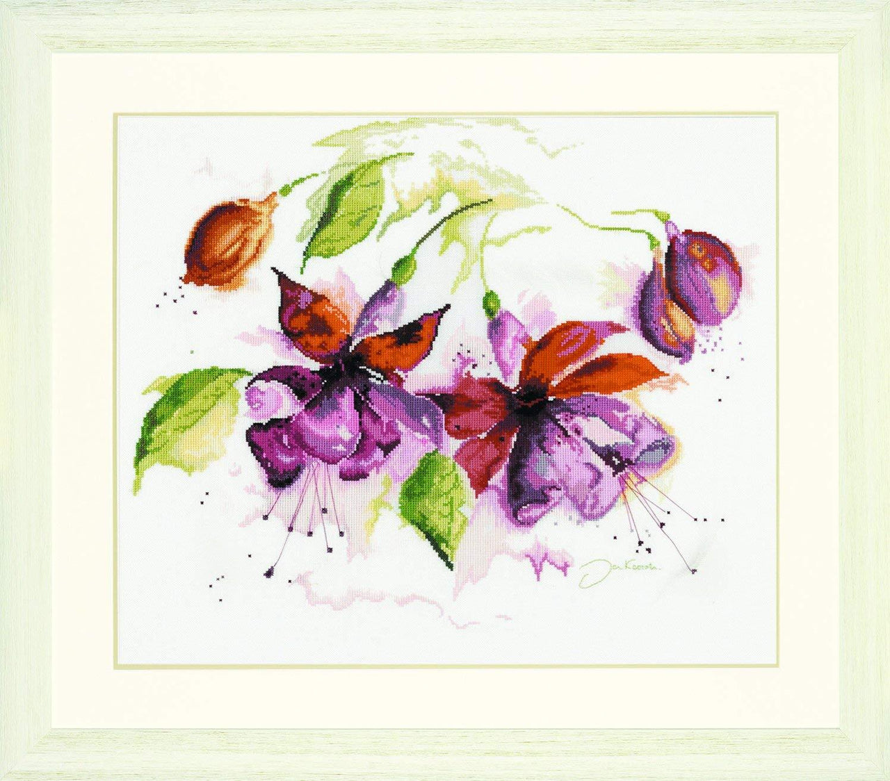 Lanarte Fuchsia in Watercolour Cross Stitch Kit