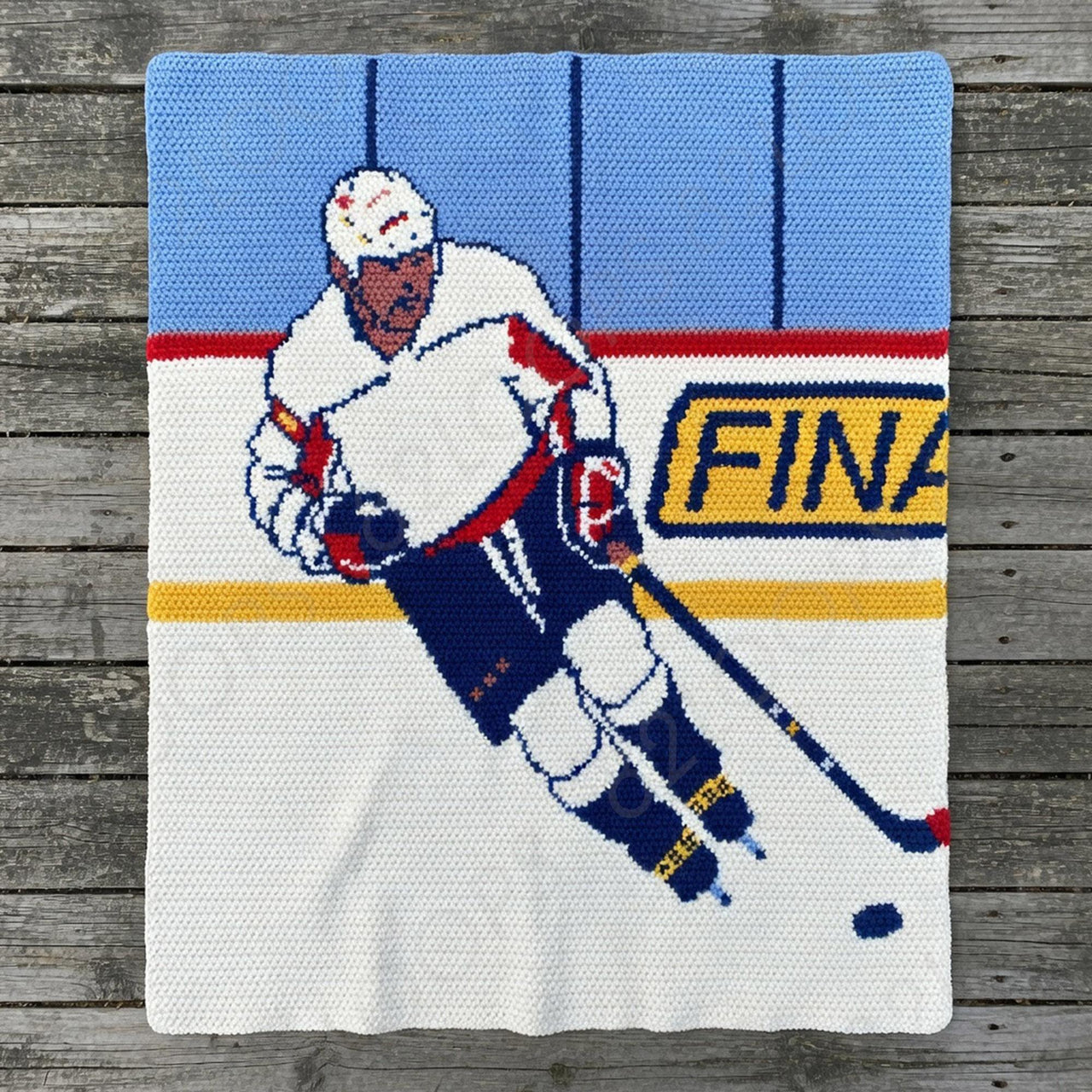 Hockey Player SINGLE CROCHET Blanket Pattern
