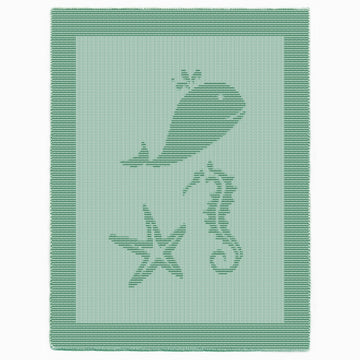 Sea blanket Knitting Pattern, Knit and Purl only