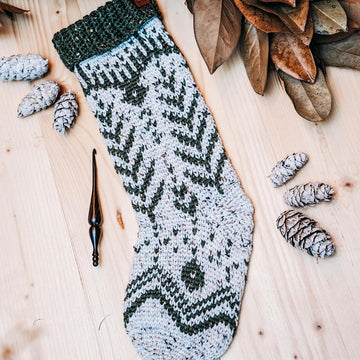 White Spruce Crochet Stocking