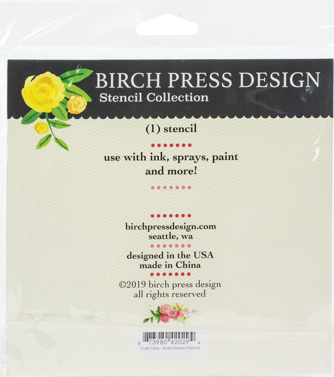 Memory Box Birch Press Designs Stencil 6"X6" - Bold Stripes