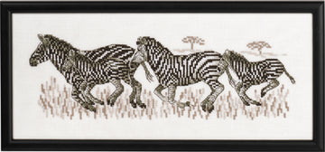 Permin Zebra Cross Stitch Kit - 36x15cm