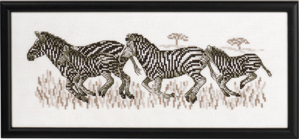 Permin Zebra Cross Stitch Kit - 36x15cm