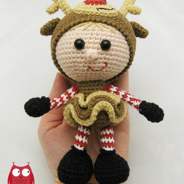 Girl Doll in a Reindeer outfit