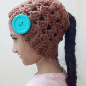 Chunky X Ponytail Hat | Crochet Pattern