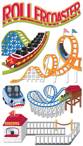 Jolee's Le Grande Dimensional Stickers - Roller Coasters