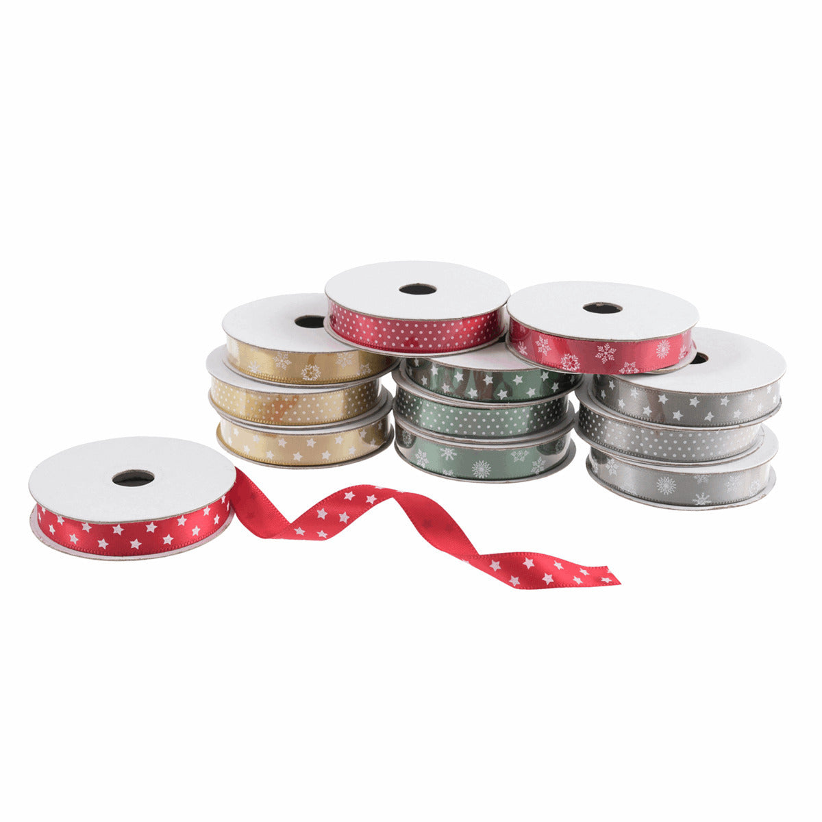 Trimits Ribbon Bag: Printed Satin: 2m x 10mm: 12 Pieces
