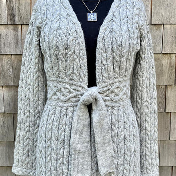 Tie Front Cabled Cardigan