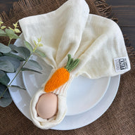 Knitted Carrot Napkin Ring for Easter & Spring
