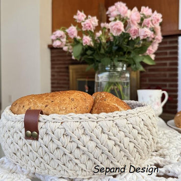Recycled (t-shirt) yarn basket- 119