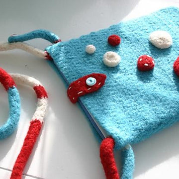 Felted Button iPad Bag