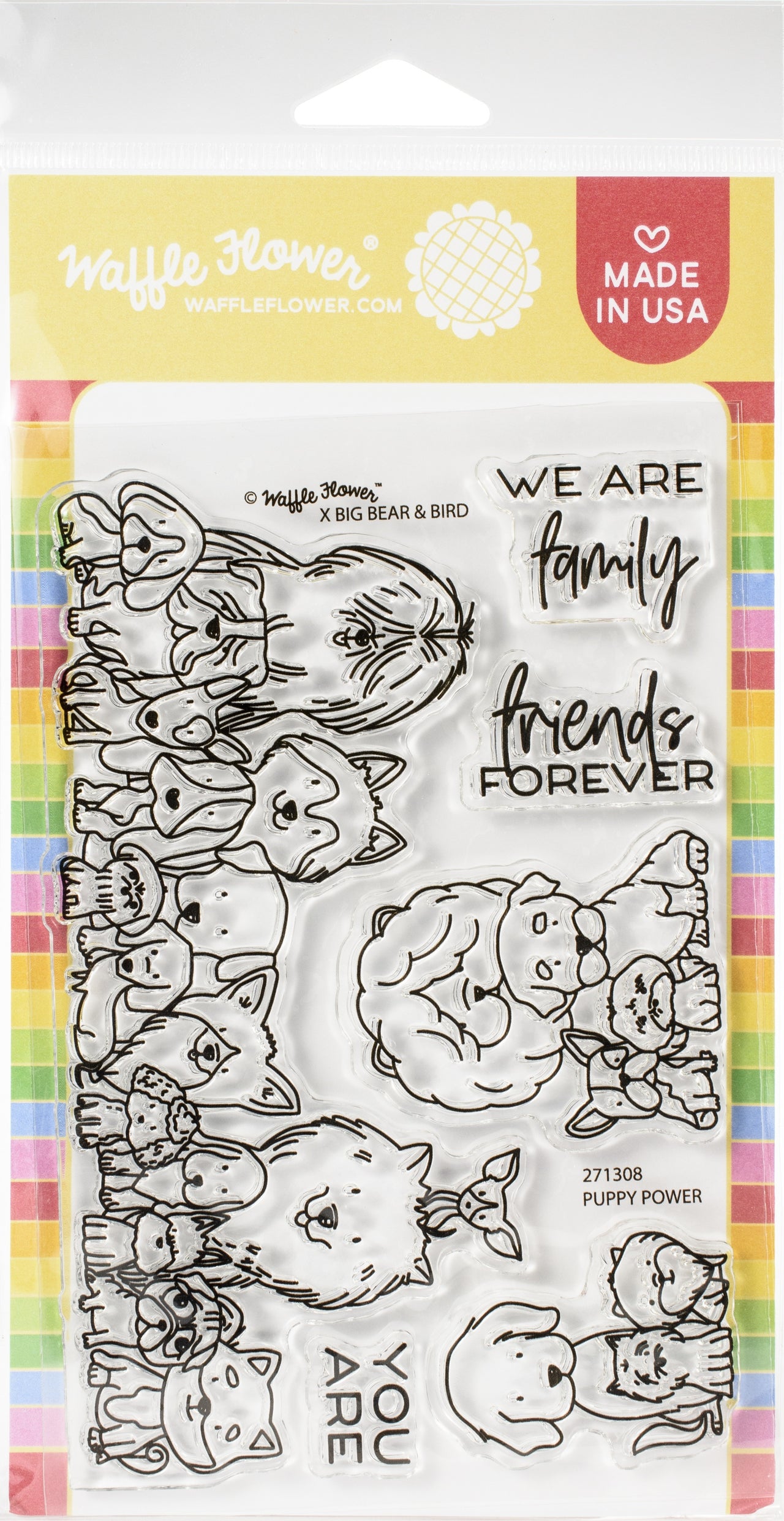Waffle Flower Crafts Clear Stamps 4"X6" - Puppy Power