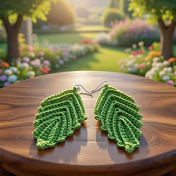 Crochet Leaf Earrings PDF Pattern + Video Tutorial