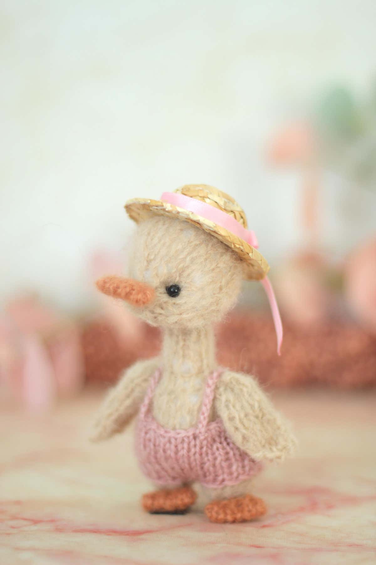 GOOSE Knitting Pattern PDF, Flat Knitted gooseling, Tiny knit tutorial