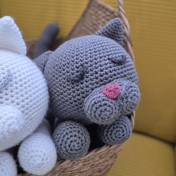 Sleeping Cat Crochet Amigurumi Plush Doll