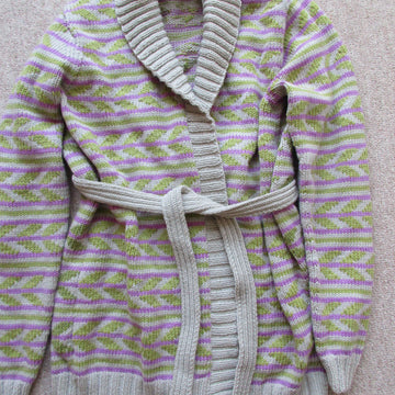 Chevron Belted Cardigan