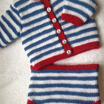 Baby cardigan and shorts set