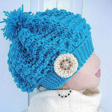 338 LACY CARRIBEAN BERET, SLOUCHIE, RASTA HAT