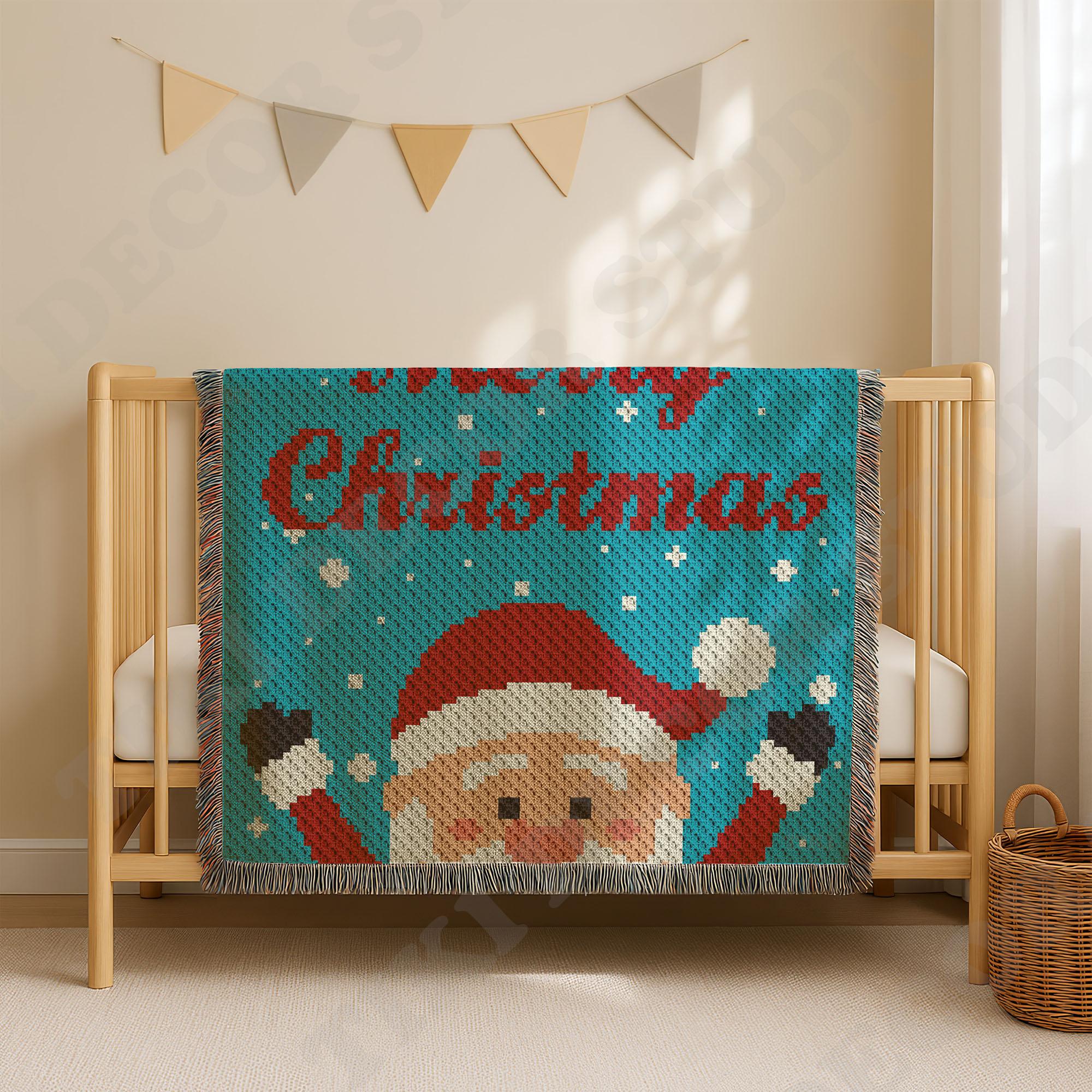 Santa Claus C2C Crochet Baby Blanket Pattern | Merry Christmas Afghan