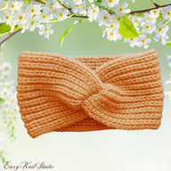 Knitted Twisted Headband - Knit Head Wrap Pattern