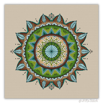 Mandala "Mint Chocolate" Cross Stitch PDF Pattern
