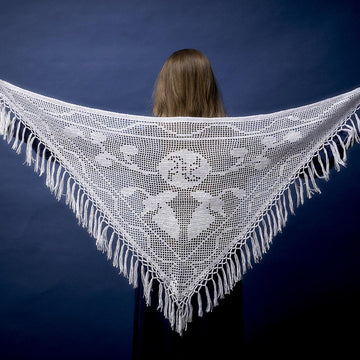 Ossetian-Inspired Filet Crochet Shawl Pattern