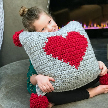 Valentine's Pompom Heart Pillow