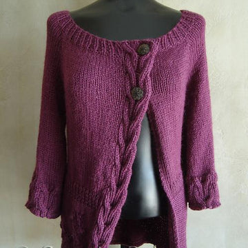 #94 Cables and Flowers Top-Down Cardigan