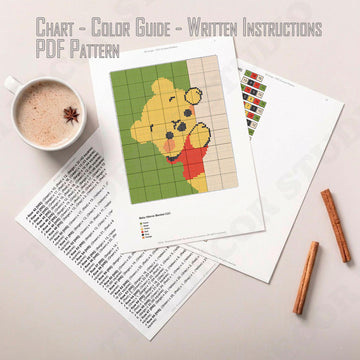 Baby Winnie the Pooh Blanket Kids' Room Home Decor C2C Crochet Pattern