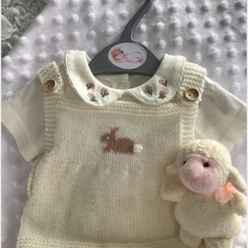 Premature to Newborn Romper with Bunny Slippers