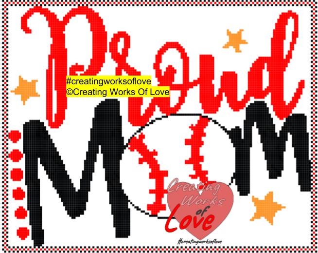 Proud Baseball Mom Stitch Graph