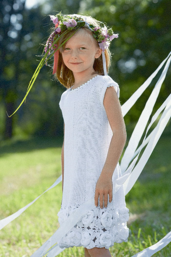 Girl’s Dress with Crochet Flowers in Schachenmayr Catania and Catania Fine - S6931 - Downloadable PDF