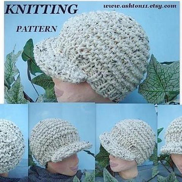 Knit Flat Adult Newsboy Hat | Knitting Pattern 82