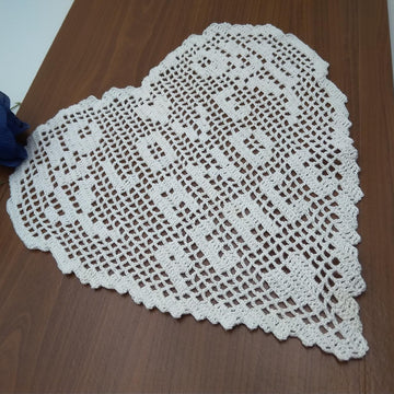 LOVE AND PEACE Filet Doily